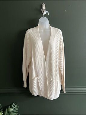 Target Cream Open-Front Ribbed Cardigan